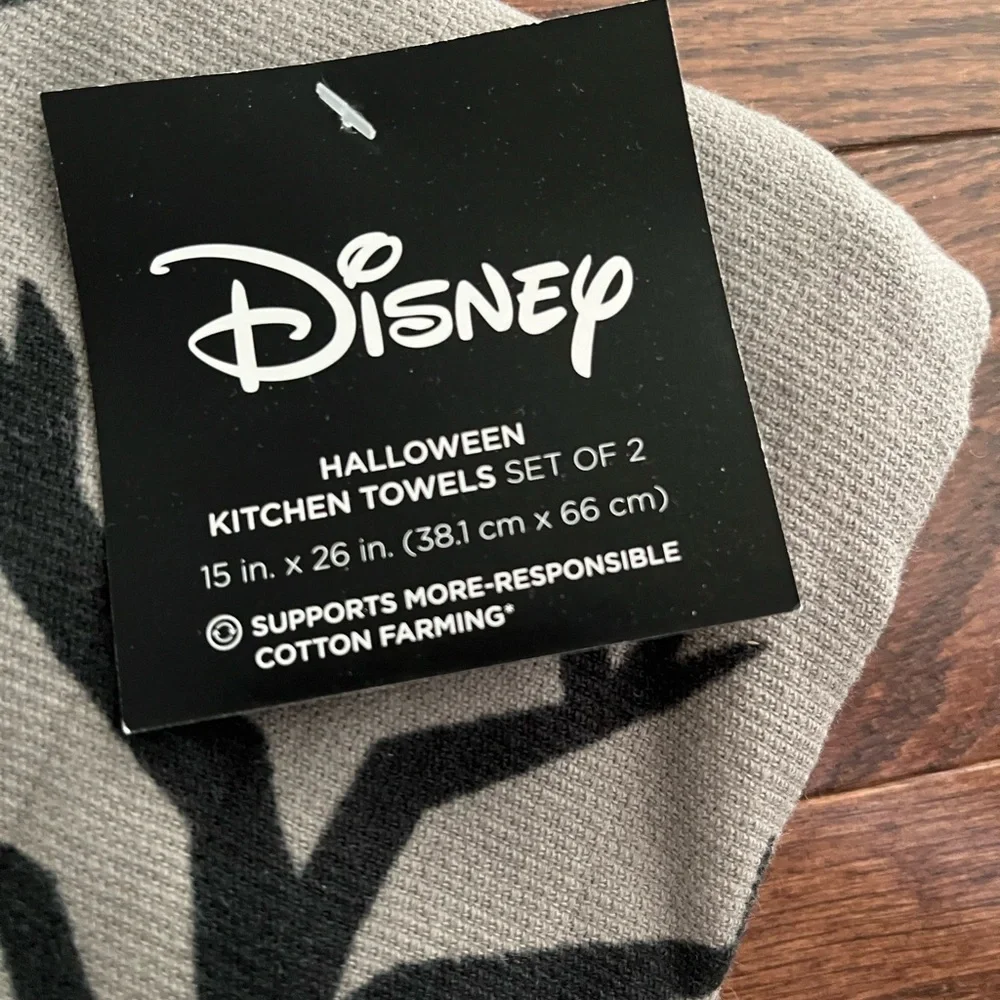 Disney Halloween Gray and Black Kitchen Towels